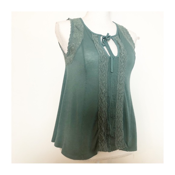 ANTHROPOLOGIE Meadow Rue Laced Tie-Neck Tank Size Small Petite (SP) - Picture 8 of 16
